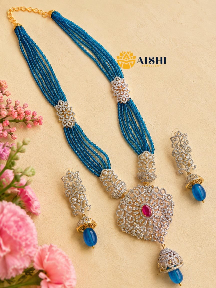 American Diamond with Crystal Mala Set – MA37