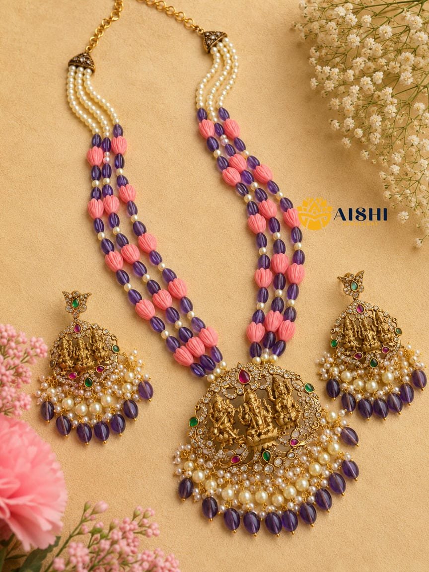 Victorian Diamond with Temple Mala Set – MA45