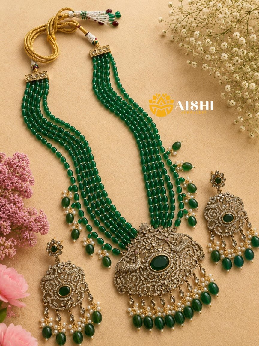 Victorian Diamond Peacock Mala Set – MA46