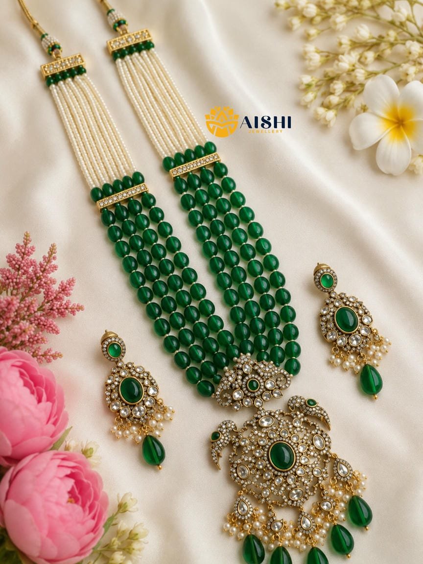 Victorian Diamond Pearl beads Mala Set – MA48