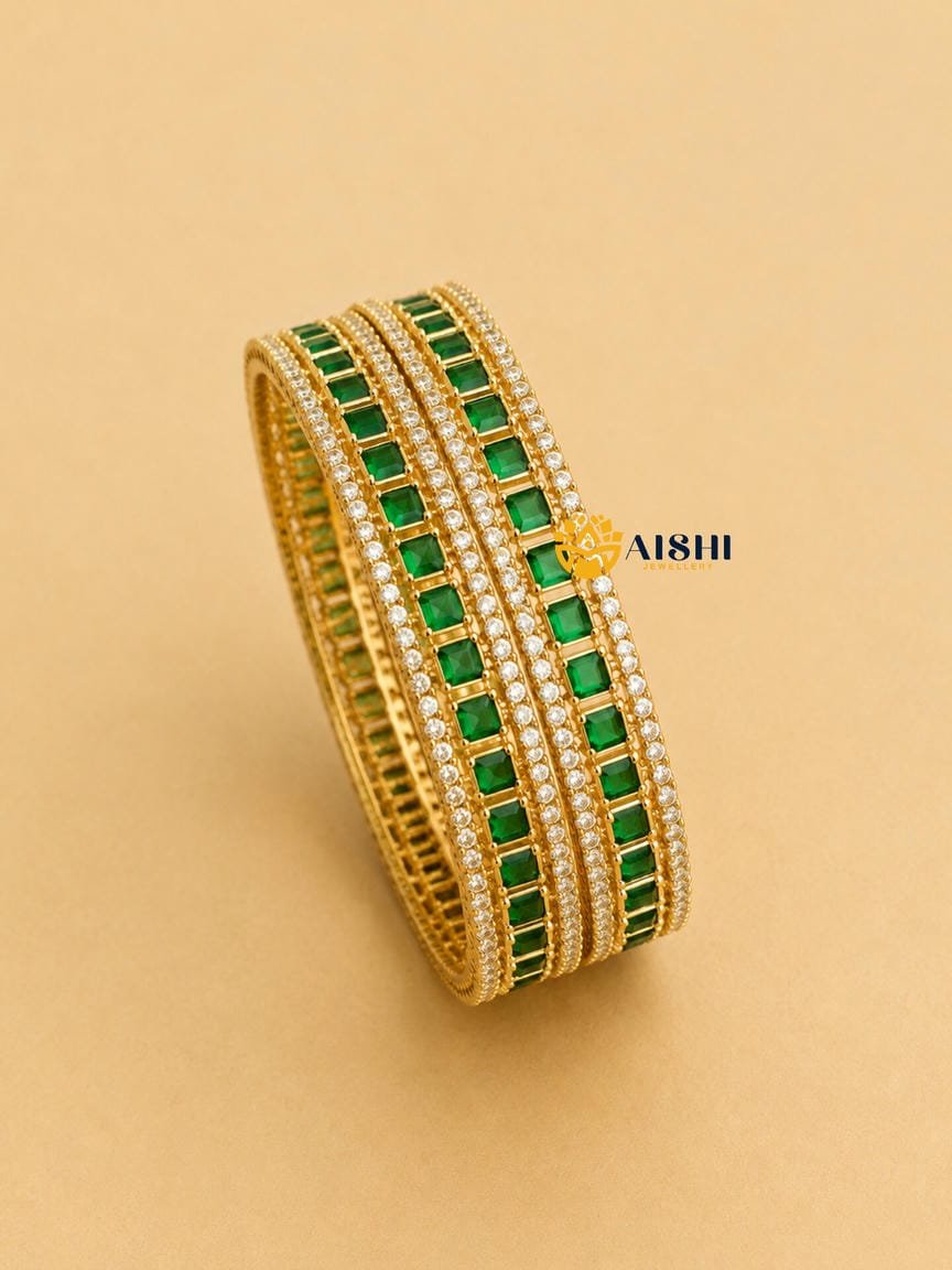 Emerald Ad Bangles Set-B35