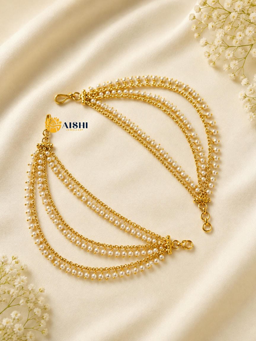 3 Layer Pearl Earchain -EC119