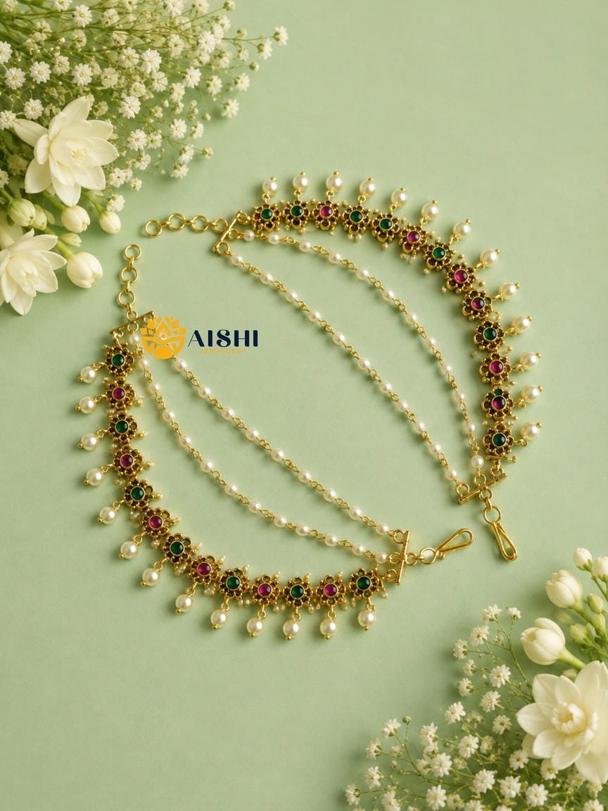Multi Floral 3 Layer Earchain-EC150