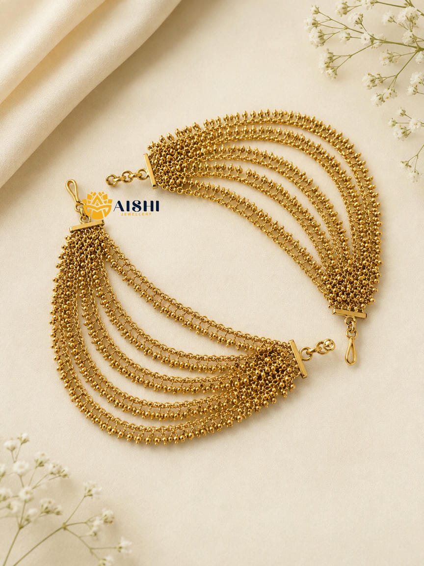 5 Layer Antique Pearl Beads Earchain – EC95