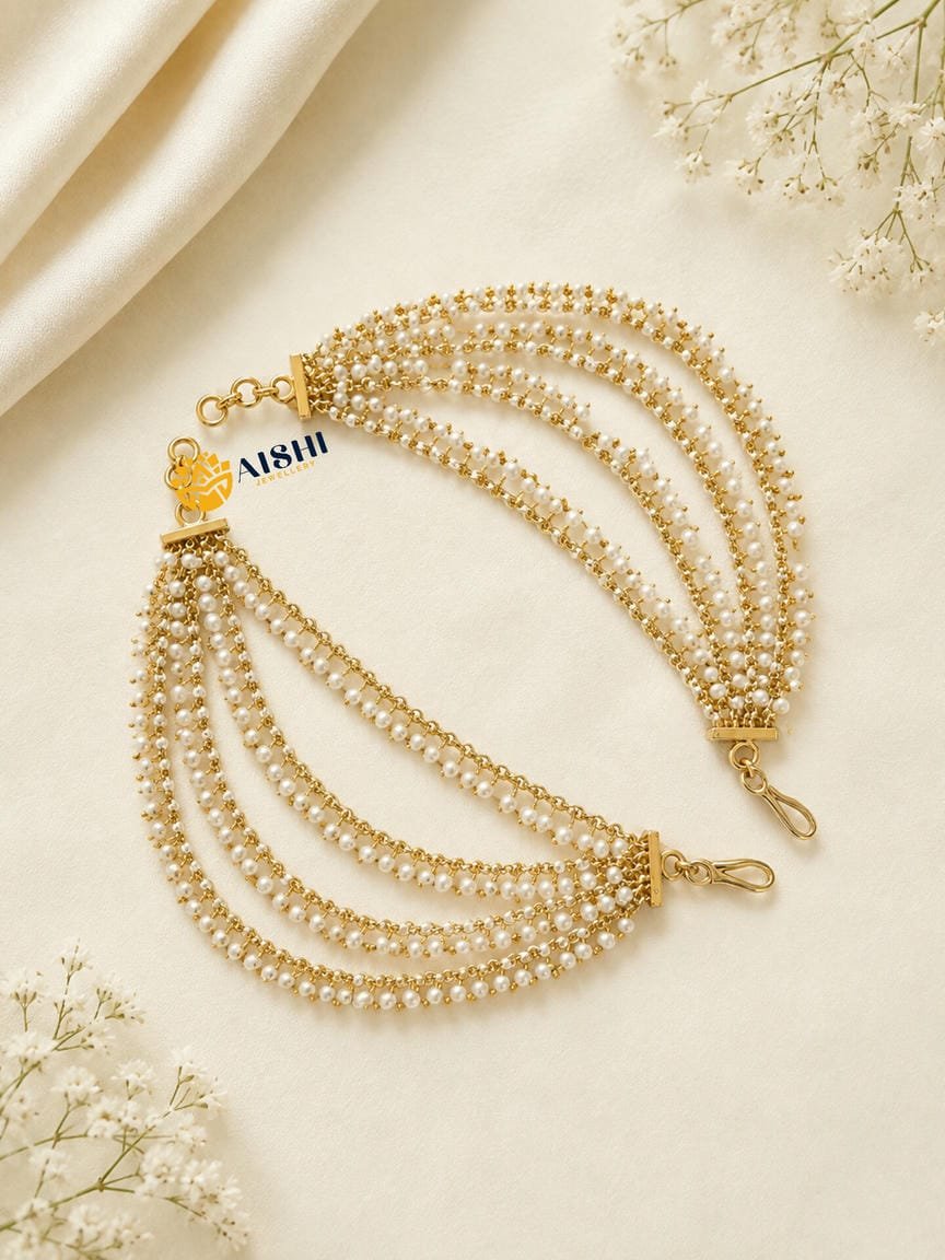 4 Layer Pearl Ball Earchain-EC76