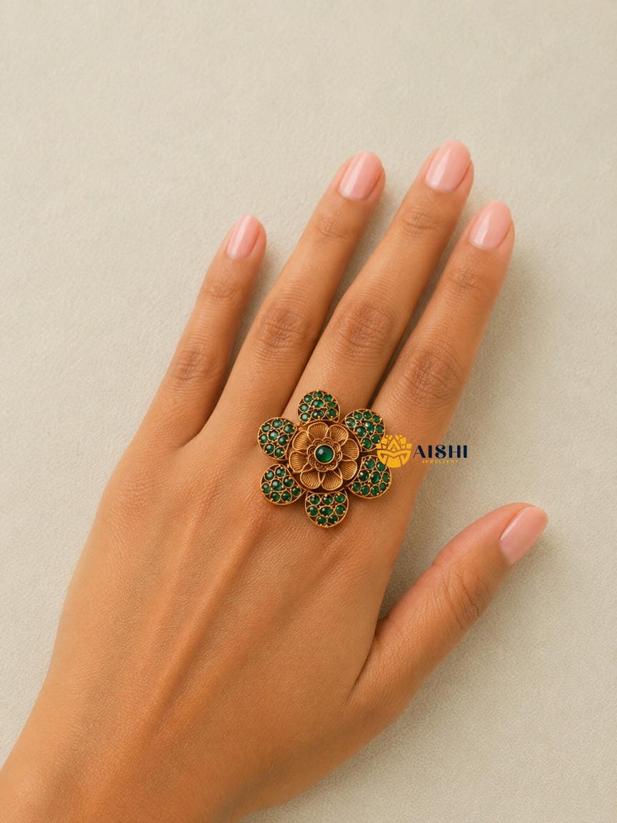 Floral Kemp Finger Ring-FR49