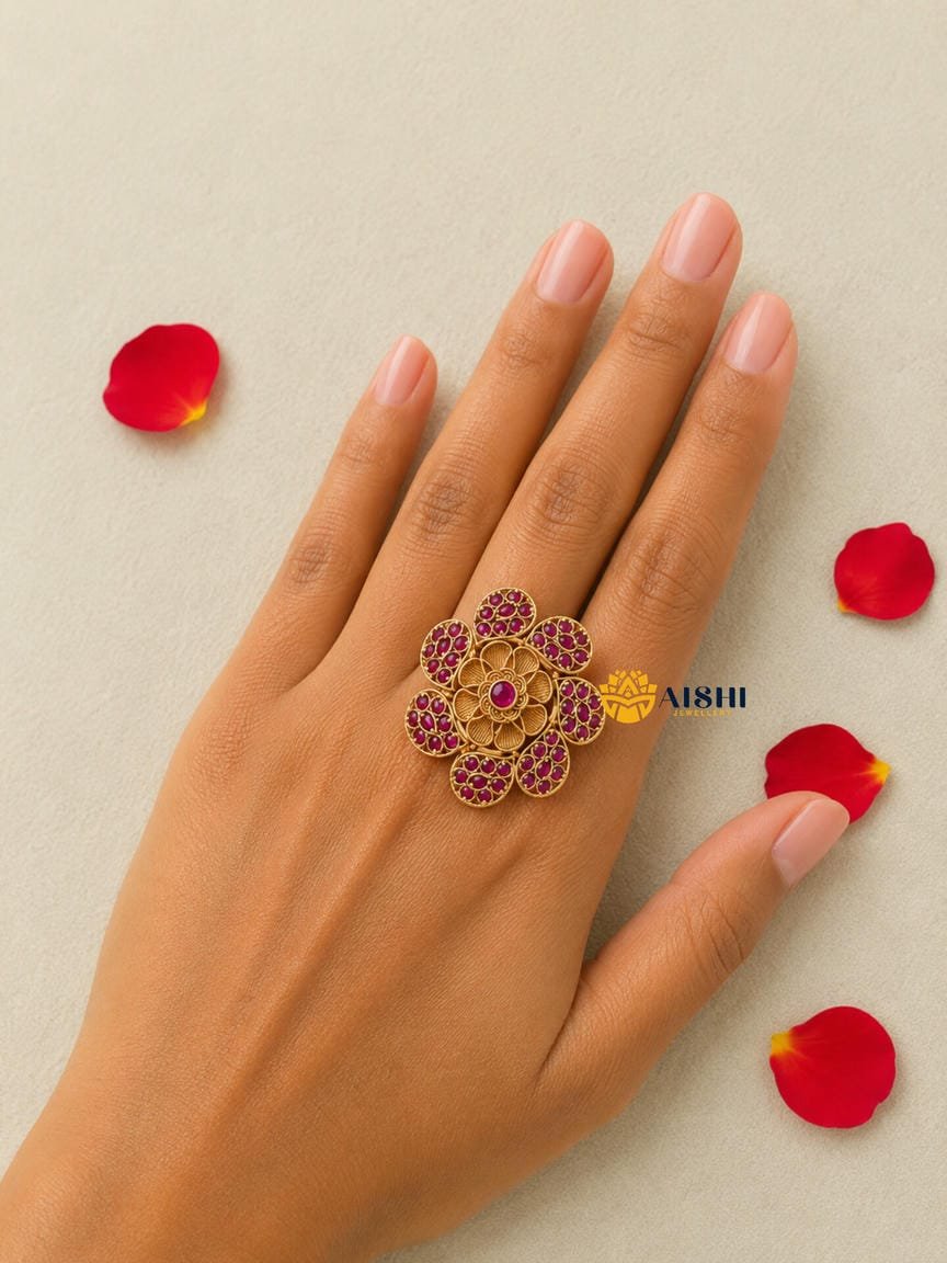 Floral Kemp Finger Ring-FR50
