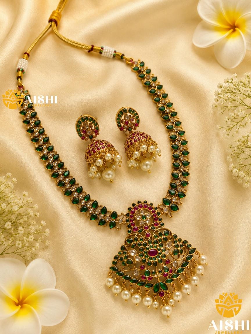 Antique Ruby Green Necklace Set – N908