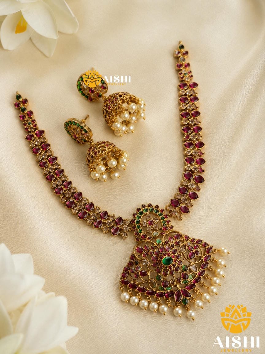 Ruby Green Jhumka Earrings – N909