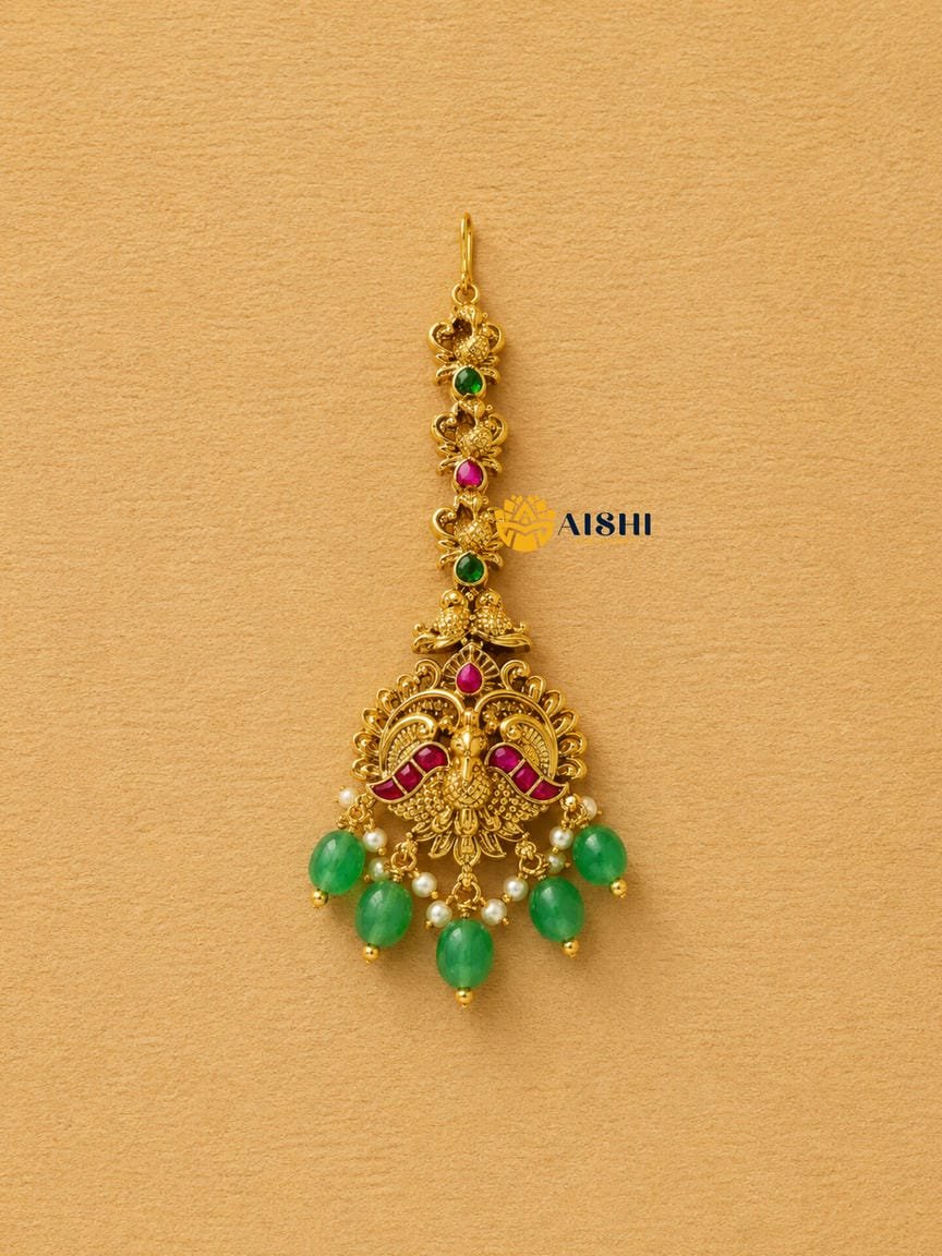 Peacock Green Beads Tikka-T315