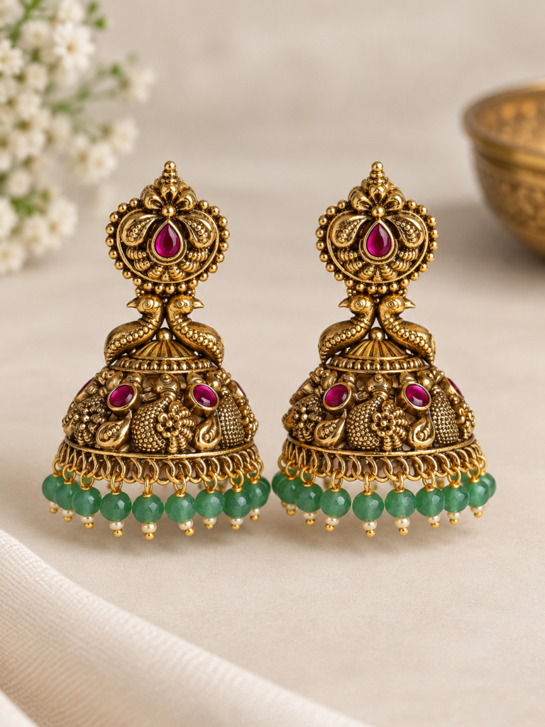 Non idol Antique Jhumka -E455