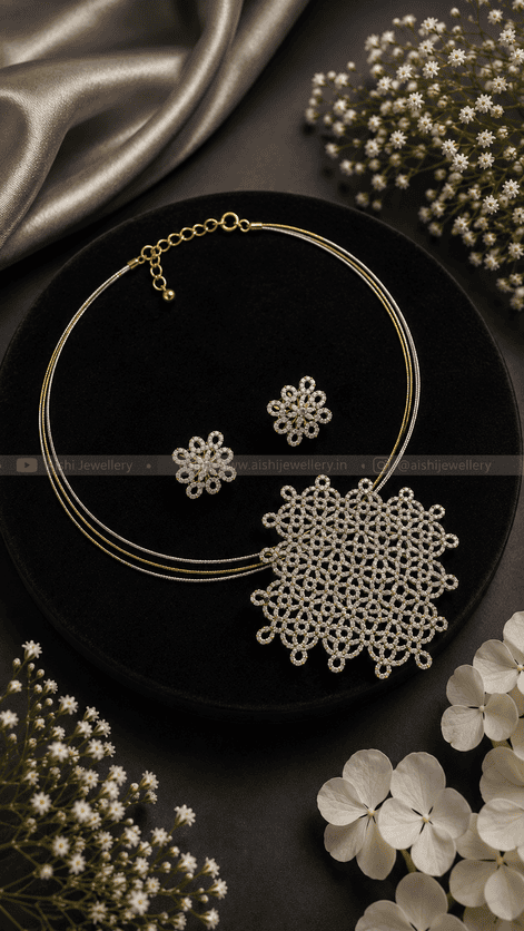 Kolam  Diamond Pendant Set – AN424