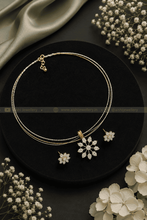 Kolam  Diamond Necklace Set – AN431
