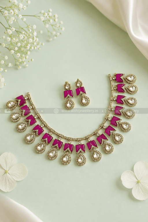Pink Emerald Royale Necklace Set – AN433