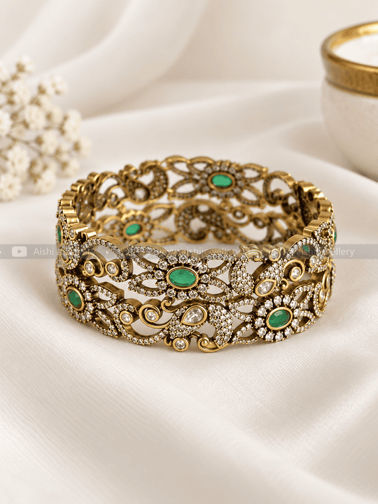 Victorian Peacock Bangles(Pair)-B147