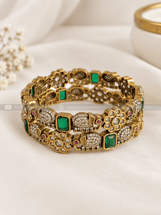 Victorian Elephant Bangles(Pair) -B144