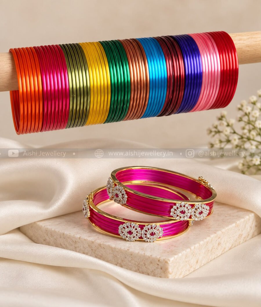 12 IN 1 Interchangeable Bangles with AD Stones – B232