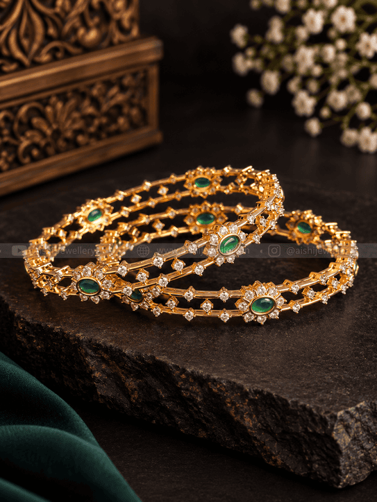Luxe Diamond Bangles (Pair)-B234