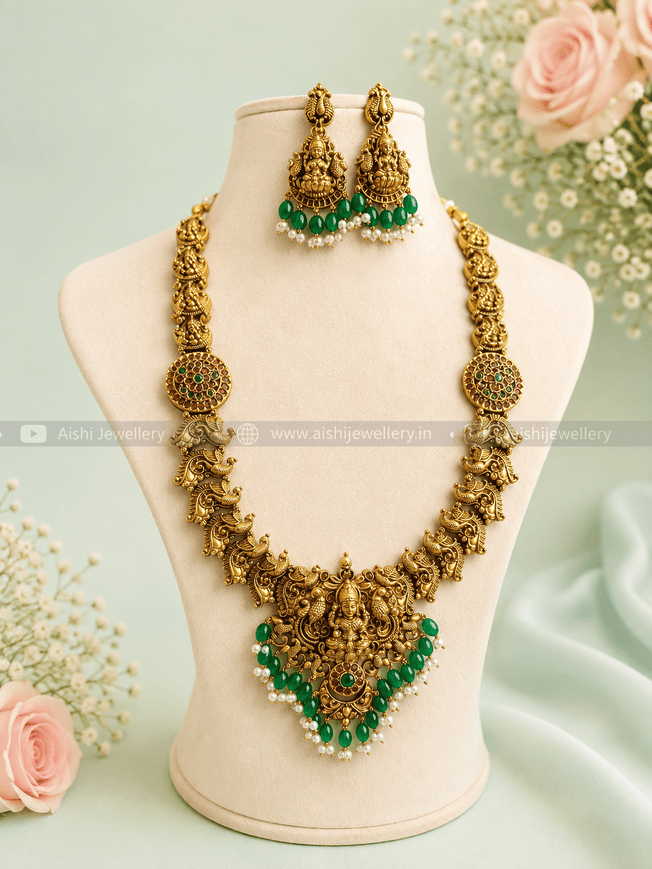 Nakshi Matt Finish with Real Kemp Long Haram(Green)-LH124