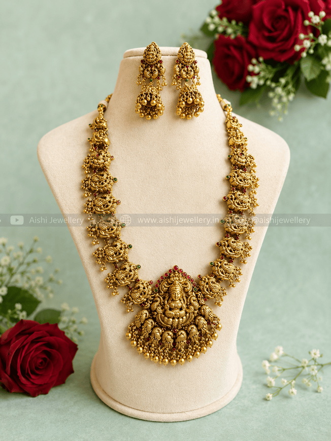 Gold Replica  Lakshmi Long Haram-LH171