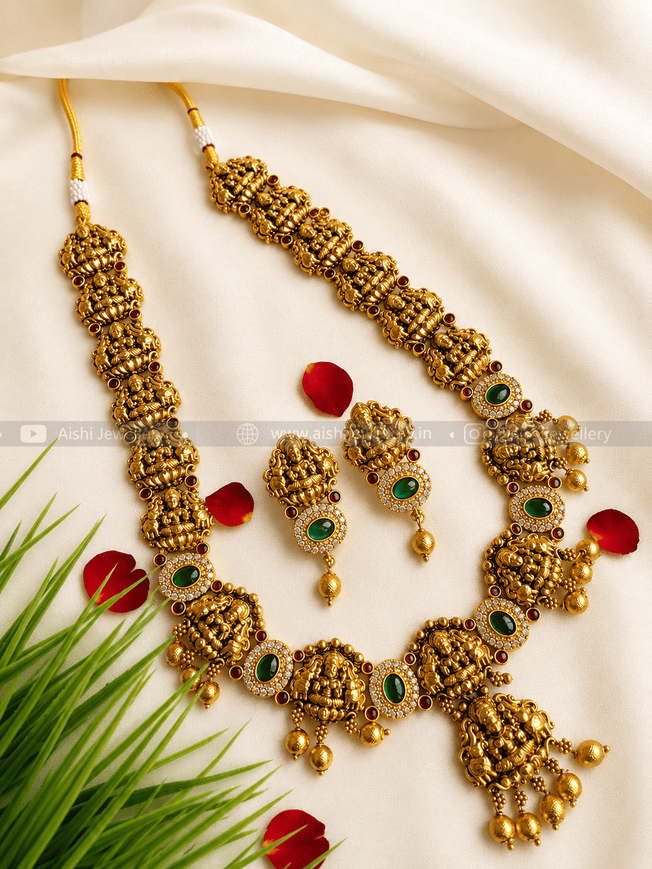 Nakshi Antique Haram Set(Green)-LH228