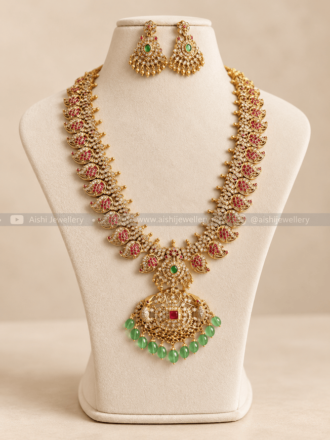CZ Ruby Green Pendant Haram – LH518