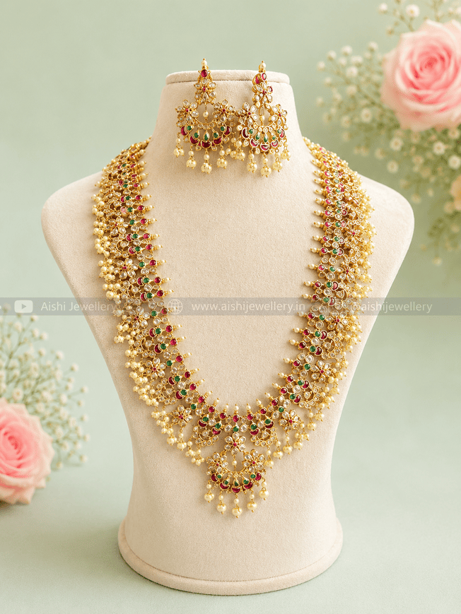 Uncut Diamond Bridal Long Haram Set-LH71