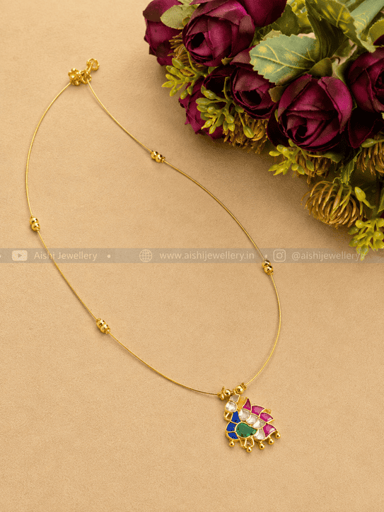 Invisible Jadu Chain with Peacock Pendant (RIGHT) –  N646