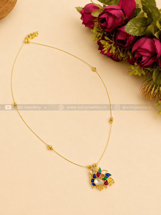 Invisible Jadu Chain with Peacock Pendant (RIGHT) – N648