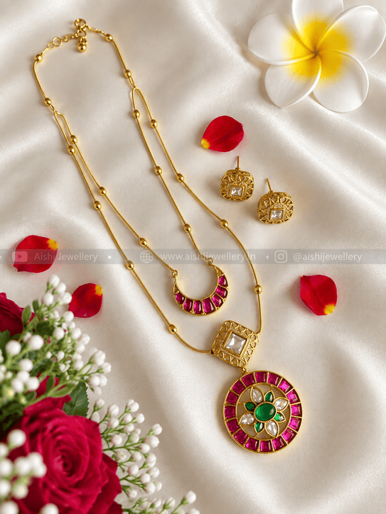Floral Chain type Neckpiece-N793