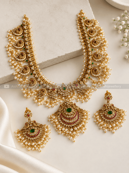 Sparkling Floral Manga Necklace- N837