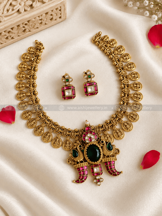 Antique Temple Choker Necklace Set (Jadau)- N851
