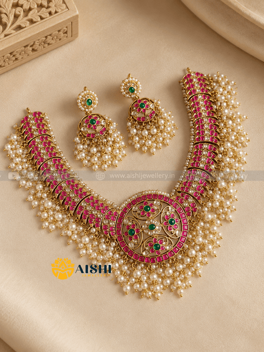 Grand Bridal Choker Necklace Set(Jadau) – N854