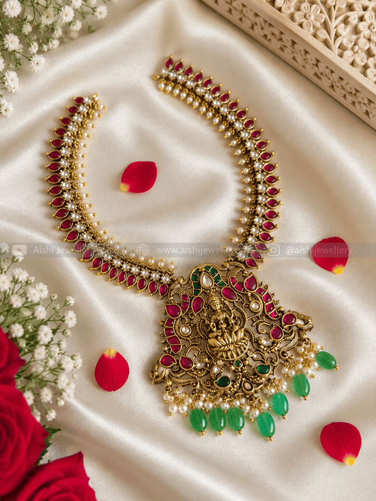 Antique Lakshmi Jadau Pendant Necklace  – N856