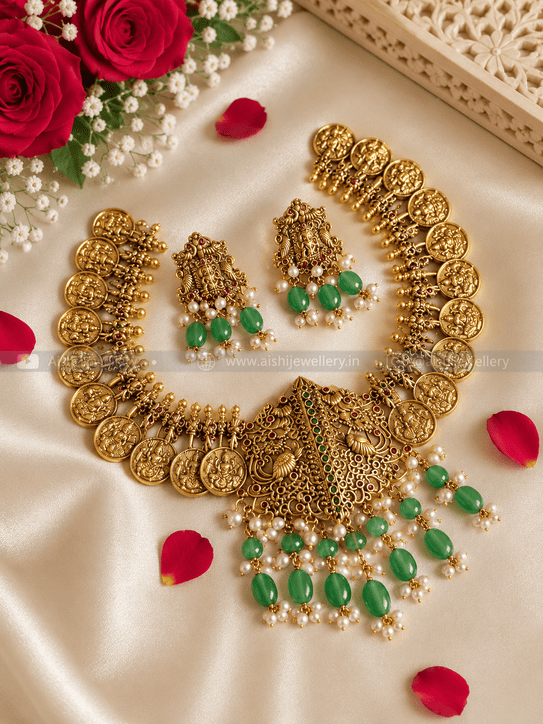 Antique Coin Temple Necklace Set – N861