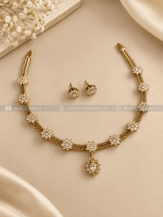 American Diamond Necklace Set – N871