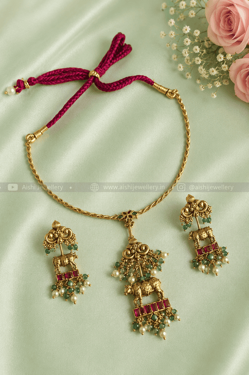 Goddess Veena Necklace Set-N924