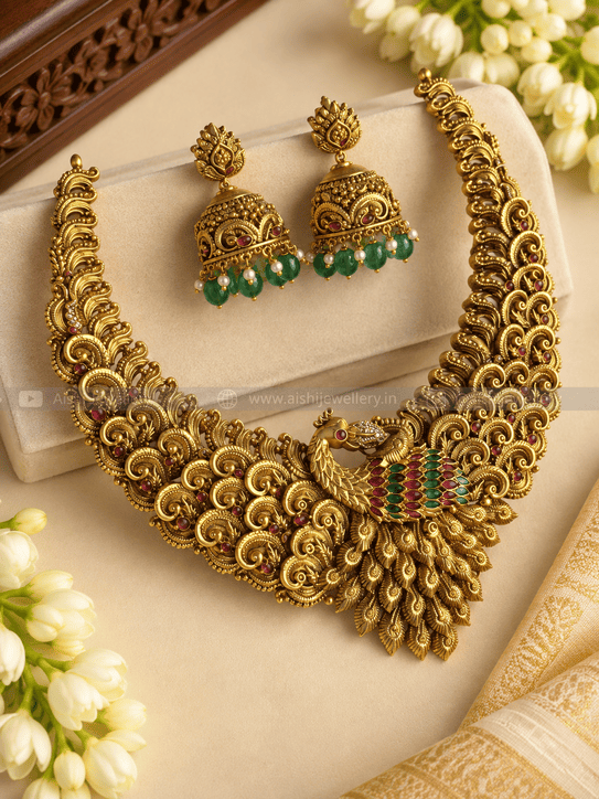 Peacock Floral Necklace Set -N933