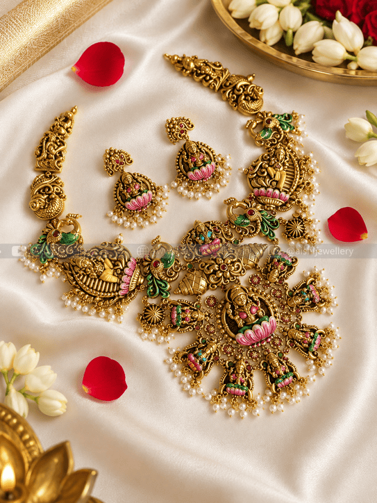 Lakshmi Blessings Hand-Painted Necklace-N835