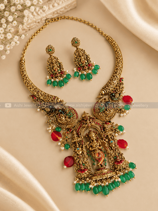 Antique Peacock Bridal Necklace Set – N866