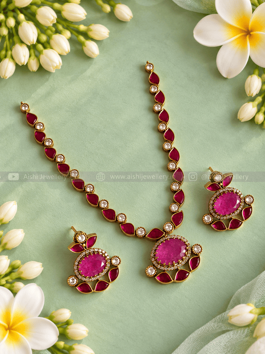 Kiara Ruby Jadau Necklace-N942