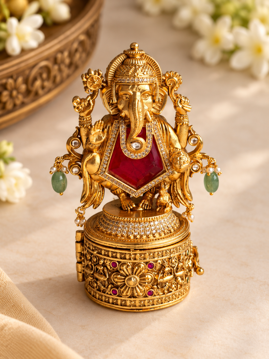 Ganesha Kumkum Box -KB100